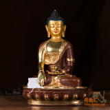 【佛缘汇】尼泊尔进口 纯手工 红铜 高档半鎏金 释迦摩尼  佛像