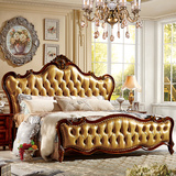 爱尚妮私家具高档欧式床实木雕花真皮美式床1.8米单双人床公主床