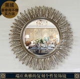 0.89米现货出口欧式镜圆形玄关镜餐厅客厅壁炉镜子美式装饰挂镜