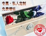 单支永生花红玫瑰长方形礼盒保鲜花三八妇女情人节创意生日礼物