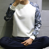 套头卫衣潮男春季韩版修身大码外套青少年学生圆领T恤纯棉打底衫