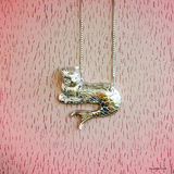 中国设计师【Kusala Lila】 925银镀18K金 精致闪亮 美猫鱼项链