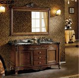 欧式浴室柜落地实木橡木中式仿古卫浴柜美式洗漱洗手台洗脸盆组合