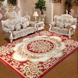 地毯客厅卧室茶几床边毯欧美式复古手工雕花长方形满铺