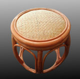 天然植物藤木鼓凳圆形实木茶几矮凳子藤编古凳藤木椅子茶楼小凳