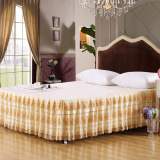 1.5-1.8床群欧式公主风床单蕾丝花边双层床罩纯棉纯色床裙包邮