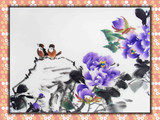 四尺紫气东来国画牡丹花鸟画客厅书画名家手写真迹作品定制画包邮