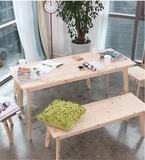 包邮实木电脑桌松木书桌家用儿童学习桌写字桌办公桌椅组合可定制