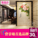 中式玄关瓷砖背景墙 走廊走道现代3D艺术雕刻陶瓷壁画 富贵万年