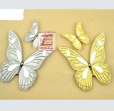 天豪新款现代简约艺术造型创意橱柜抽屉衣柜门拉手金色把手小蝴蝶