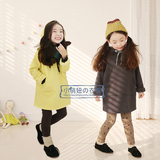 2015秋冬新韩国童装女童加厚卫衣外套中大童长款套头衫宝宝童裙子