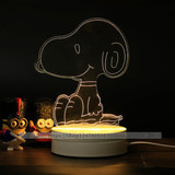 史努比3D立体LED台灯三维视觉床头灯创意卡通生日礼物卧室小夜灯
