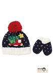 现货【英国Next代购】2015冬款宝宝圣诞针织帽圆球毛线帽+手套