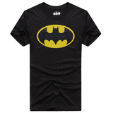 2016夏季新款大码T恤 超级英雄蝙蝠侠全涤纶速干男士休闲运动短袖