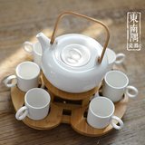 白色陶瓷下午茶6人陶瓷茶具套装 可加热保温结婚送人聚会必备