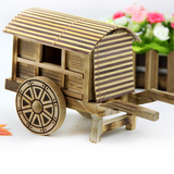 木制工艺品摆件仿古桥车拉车模型 古代车模桥车模型儿童古代玩具