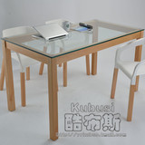酷布斯餐桌子 实木餐桌椅 钢化玻璃餐桌 客厅办公桌用 厨房桌方桌