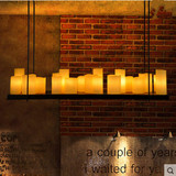 美式乡村复古简约现代客餐厅酒吧铁艺灯 创意工业蜡烛台吊灯