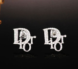 【转卖】925纯银 Dior时尚奢华满钻耳钉 韩国锆石微镶耳