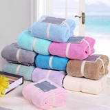 日本纯色毛巾浴巾套装超强吸水速干环保婴儿巾两件套