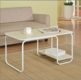 创意小户型时尚简约实木茶几 宜家现代钢木地毯客厅方形茶桌边几
