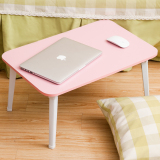 粉色全实木可折叠笔记本电脑桌松木床上电脑桌书桌懒人桌简约大号