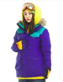 韩国代购韩版16冬季新纯色休闲防风防寒防水速干保暖滑雪服外套女