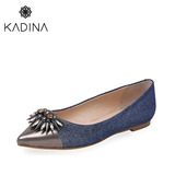卡迪娜/kadina 2015秋季新款欧美女鞋尖头水钻平跟女单鞋KS51505