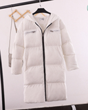 2015冬季新款韩国女装复古连帽bf宽松过膝中长款羽绒棉服棉衣外套