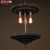 复古铁艺吊灯创意机械齿轮餐厅咖啡馆酒吧餐厅网吧个性loft灯具