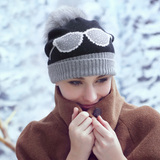 诗丹凯萨冬季帽子女士手工编织韩版潮针织帽兔毛混羊毛保暖毛线帽