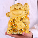 金色陶瓷储蓄罐创意摆件可爱生肖猴子存钱罐大号实用礼品生日礼物