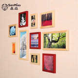 森淼照片墙 创意相片欧式装饰画框相框墙组合 10框墙饰实木像框架
