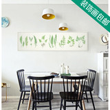简约现代绿色北欧宜家小清新蕨类植物横幅美式田园客厅卧室装饰画