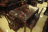 印尼黑酸枝长方桌红木中式餐桌椅组合实木西餐桌阔叶黄檀一桌六椅