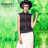 娜迪娅原创品牌 2016夏季新款时尚马甲 纯色短款流苏显瘦大码女装