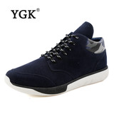 YGK专柜正品 新款男士英伦复古磨砂休闲鞋时尚登山纯色运动鞋8380