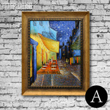 露天咖啡馆 梵高 纯手绘油画现代欧式挂画客厅玄关餐厅装饰画印象