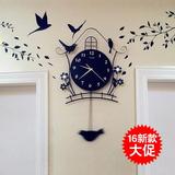 中式正方形客厅挂钟古典装饰钟表茶楼艺术挂表静音新古典石英钟表