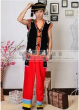 佤族族男装/苗族服装/云南少数民族舞蹈演出服装服饰/壮族服装