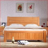 实木床榉木单双人1.8米现代中式木质婚床气动储物高箱床免费包邮