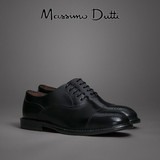Massimo Dutti男鞋代购正品男士限量版黑色牛津系带皮鞋 6504122