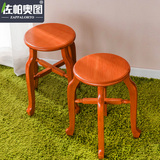 竹制复古工艺凳子时尚简约创意整竹圆凳非塑料凳板凳餐凳餐椅登