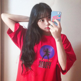 韩国ulzzang夏季女装原宿卡通宽松显瘦短袖t恤韩版学生中袖上衣潮