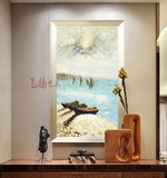 北欧风格装饰画简约现代简欧客厅玄关单幅竖版过道门厅抽象画挂画