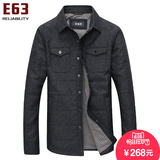 E63男士秋装装中年男装薄棉衣外套 短款中老年立领夹克衫