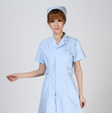 护士夏装 天蓝 药店工作服 医用工作连体服 实验室工作服 短袖