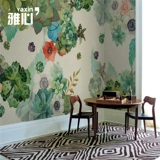 雅心 水彩花卉个性创意墙纸韩式婚房壁纸无纺布卧室客厅定制壁画