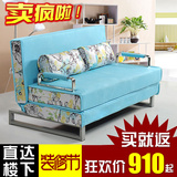 定制多功能布艺沙发床1.5米实木可拆洗双人折叠床1.8米小户型1.2