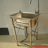 加厚款厨房单水槽单槽洗菜盆洗碗池带落地支架子不锈钢单水盆包邮